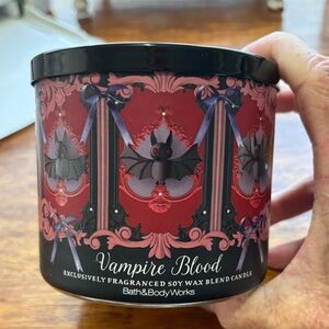 Bath & Body Works Vampire Blood Candle with Bat Design Nwt 3 wick